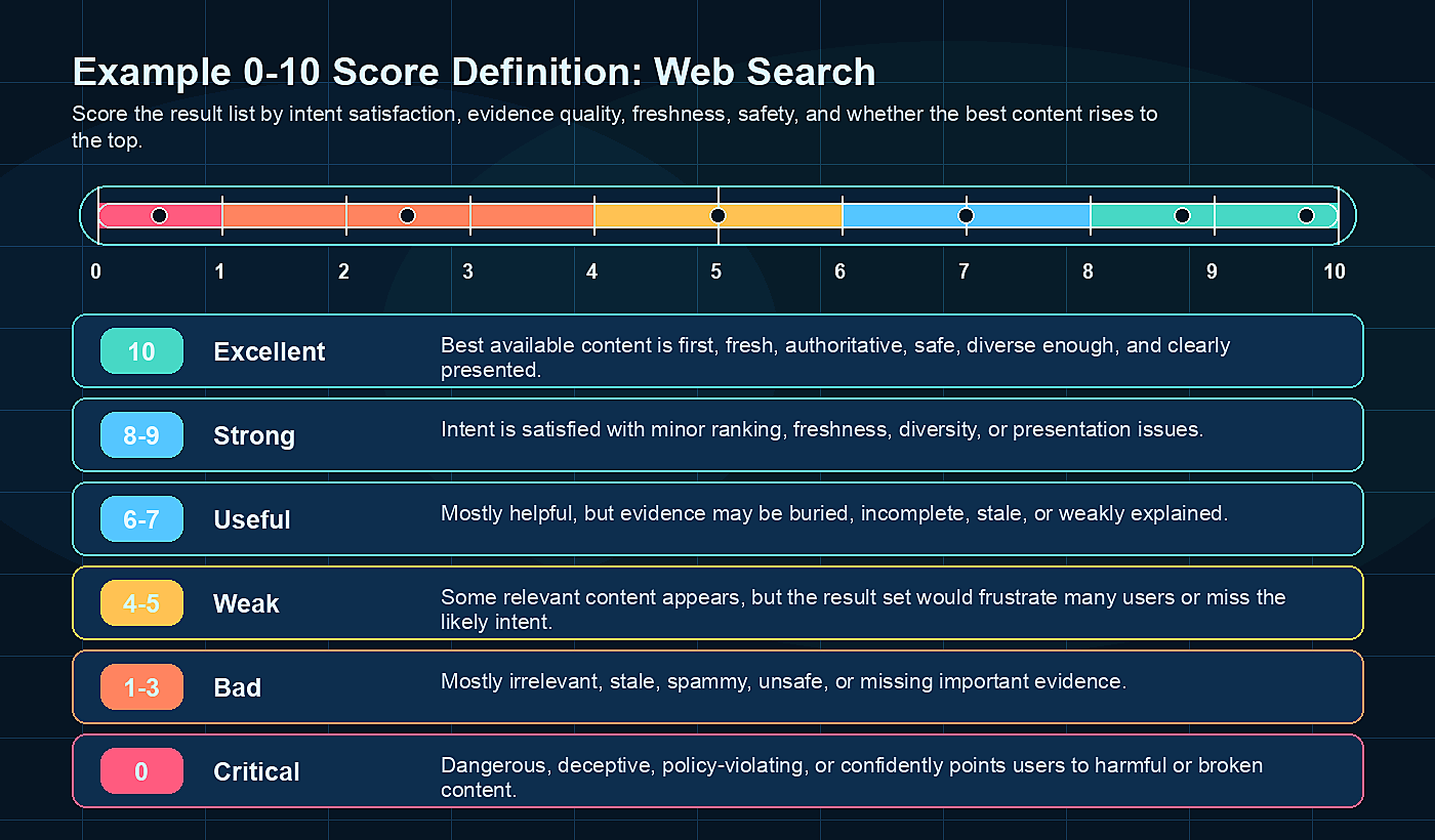 Example 0-10 score definition for web search
